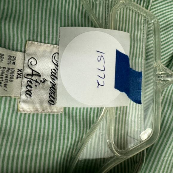 Fabrizio by Ativa Womens Shirt Size XXL Green Stripe Vintage Y2K Butterflies - Picture 7 of 7